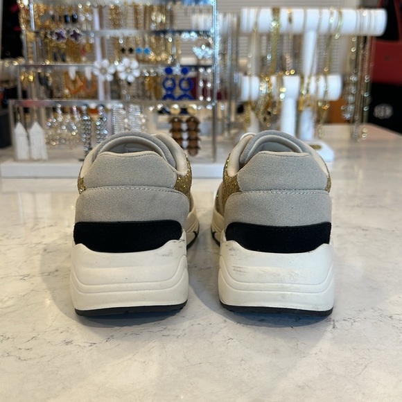 True Religion tan and gold sequin sneakers size 6 - Picture 4 of 7